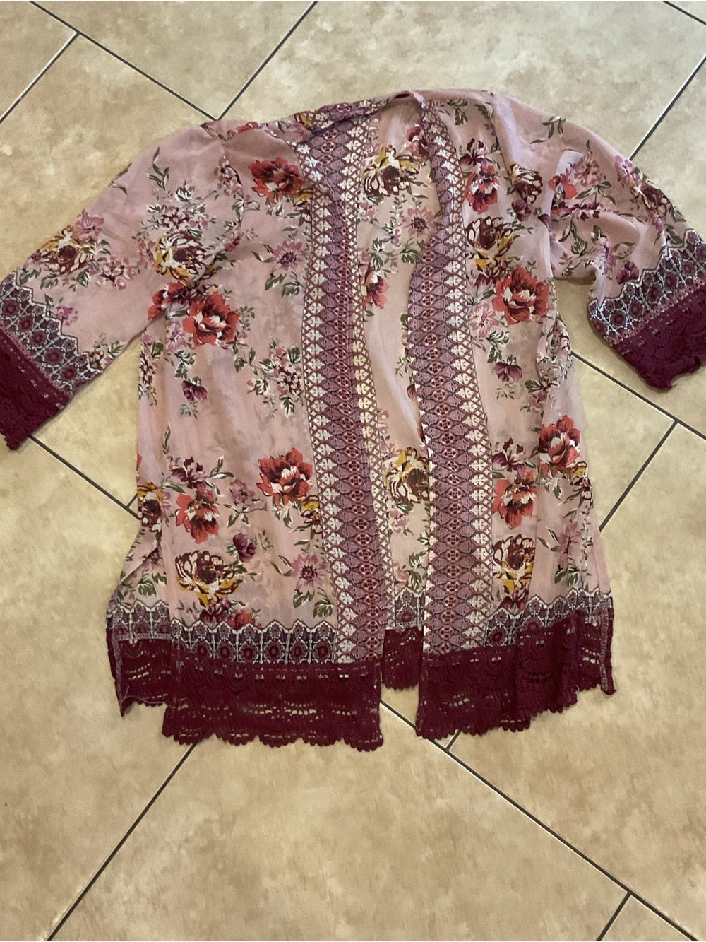 Boho Romantic Floral Duster Kimono